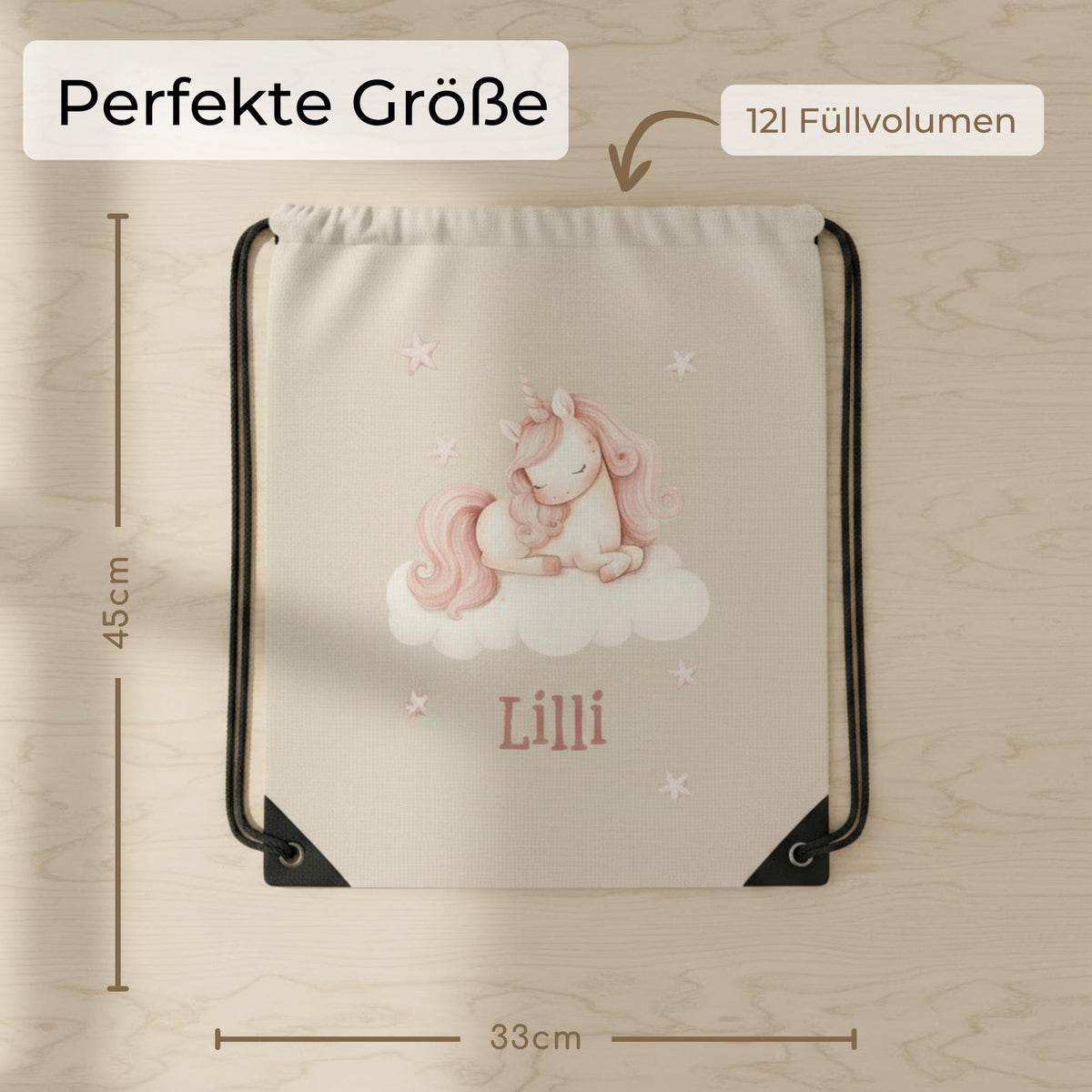 Personalisierter Turnbeutel mit Namen | Gymbag Kinder Mädchen Junge | Geschenk zur Einschulung & Kindergartenstart | Sportbeutel Schule Kita