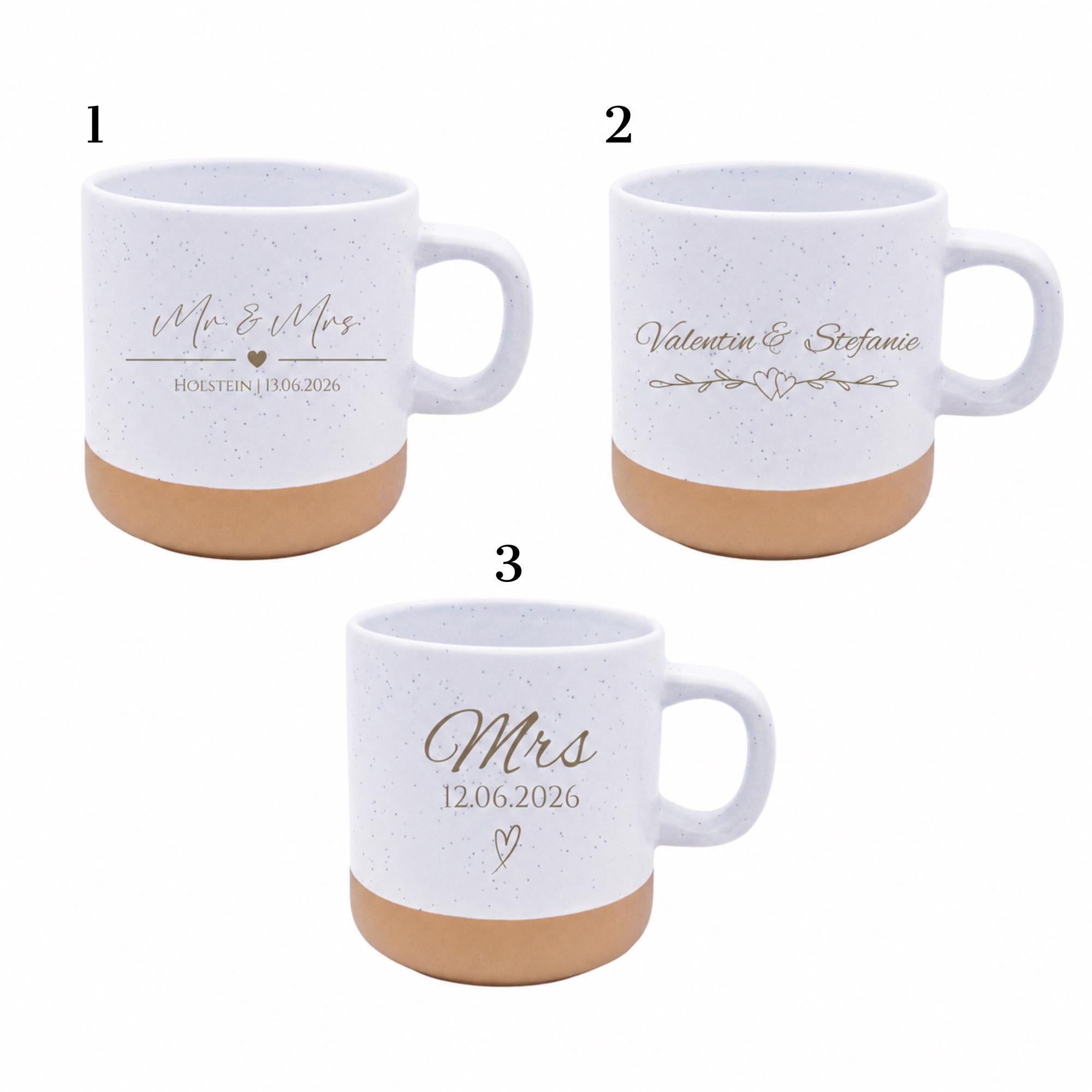 Personalisierte Tasse mit Namen, Keramiktasse, Naturstein-Optik, Geschenk für jeden Anlass, Hochzeit