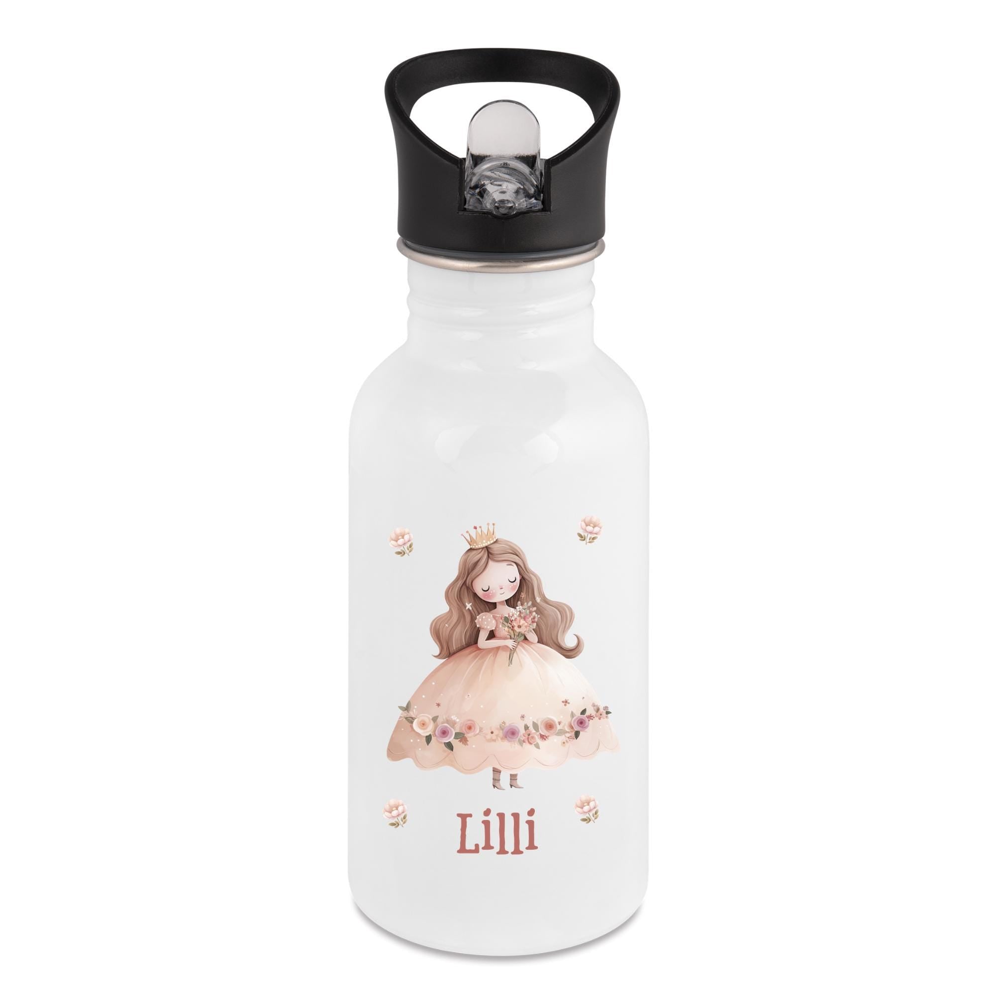 Personalisierte Trinkflasche für Kinder, Flasche mit Namen und Motiv, Geschenk für Junge und Mädchen