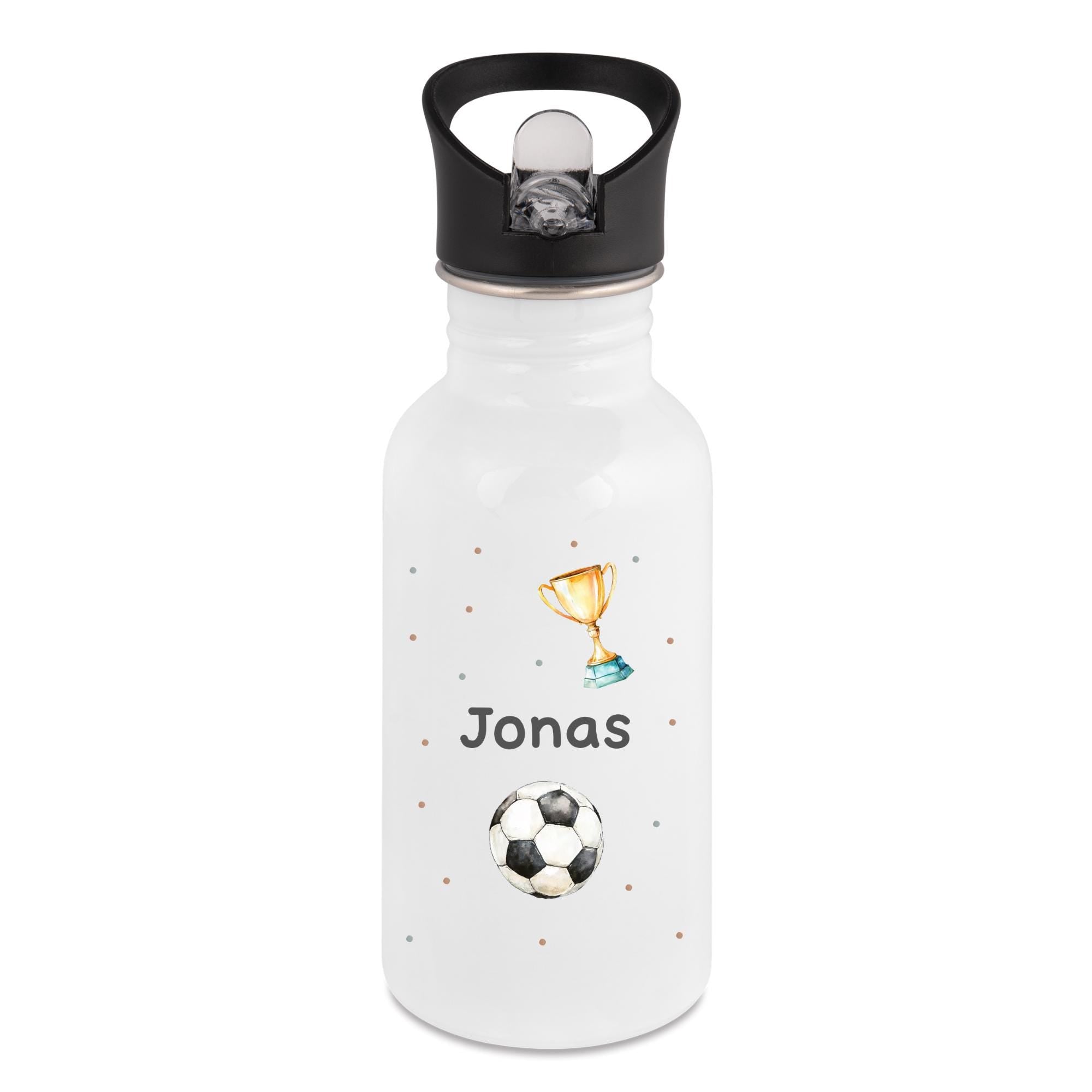 Personalisierte Trinkflasche für Kinder, Flasche mit Namen und Motiv, Geschenk für Junge und Mädchen