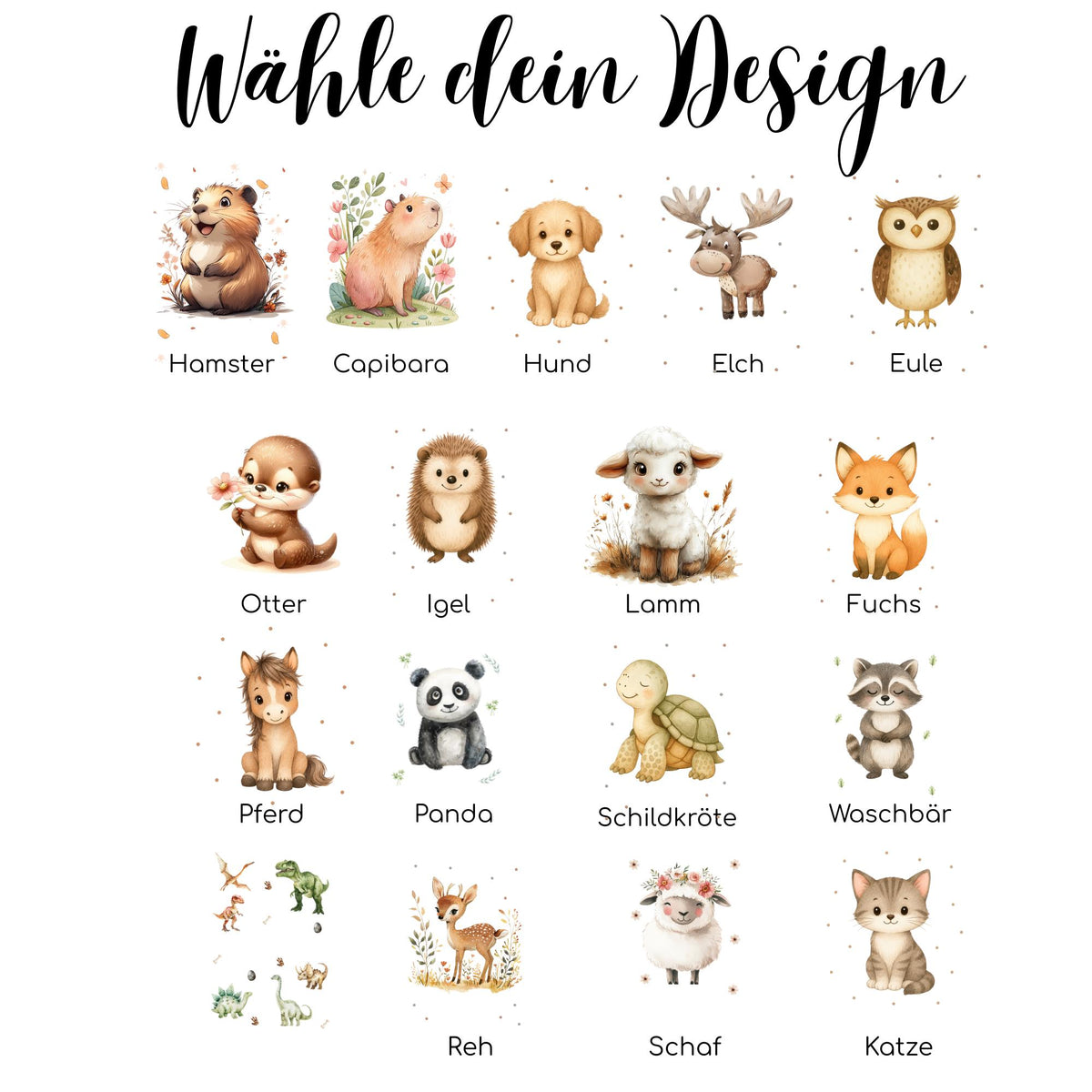 Personalisierte Trinkflasche für Kinder, Flasche mit Namen und Tiermotiv, Geschenk für Junge und Mädchen