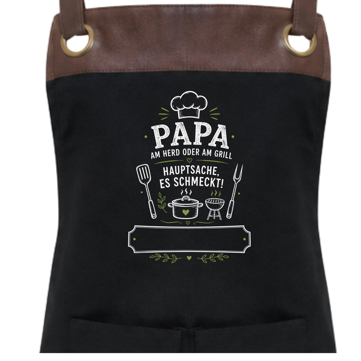 Grillschürze personalisiert für Männer, Kochschürze mit Namen, lustige Grillmeister Schürze, Geschenk für Papa Opa Grillfan