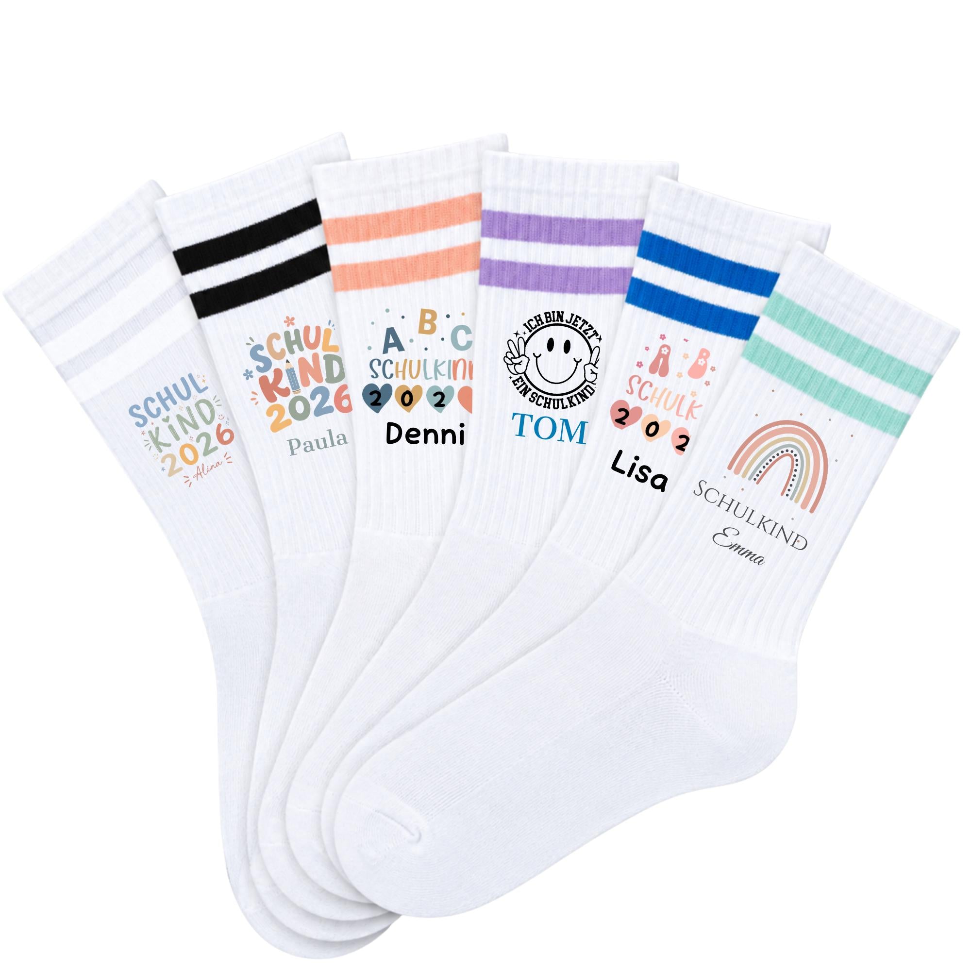 Schulkind Socken personalisiert mit Namen, Socken Einschulung 2026, Geschenk Schulanfang, Schultüte, Kindersocken Jungen Mädchen