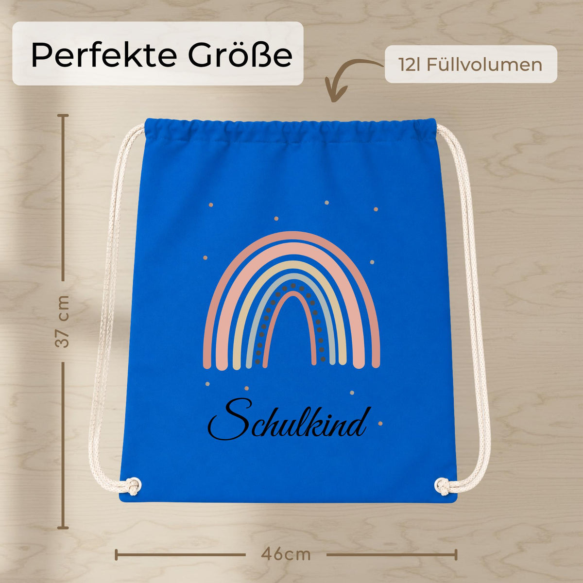 Personalisierter Turnbeutel Schulkind, farbig