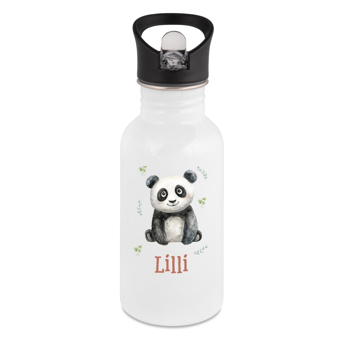 Personalisierte Trinkflasche für Kinder, Flasche mit Namen und Tiermotiv, Geschenk für Junge und Mädchen