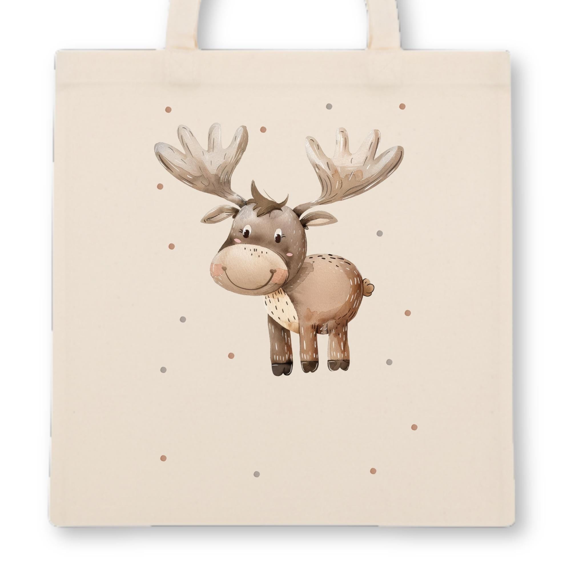 Personalisierte Jutebeutel mit Druck, Beutel mit Namen und Tiermotiv, Stofftasche für Kinder, Geschenk für Junge und Mädchen