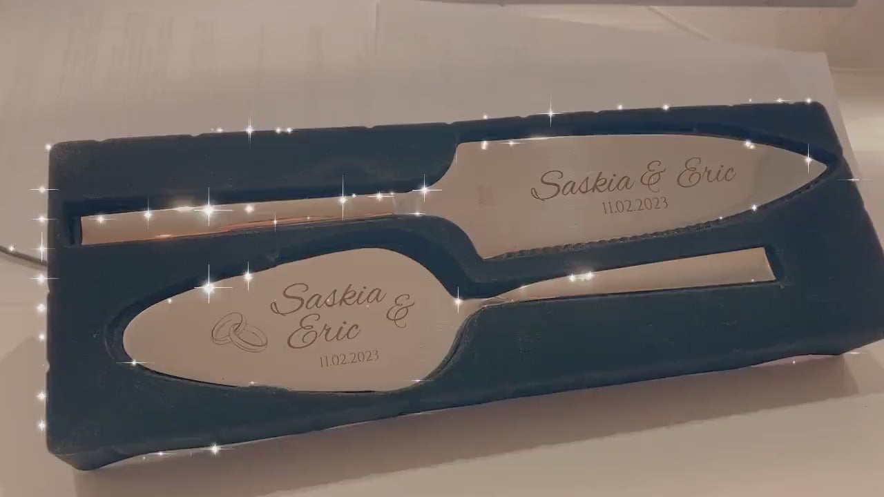 Tortenheber inkl. Tortenmesser im Set mit persönlicher Gravur als Geschenk zum Hochzeitstag/ Jahrestag