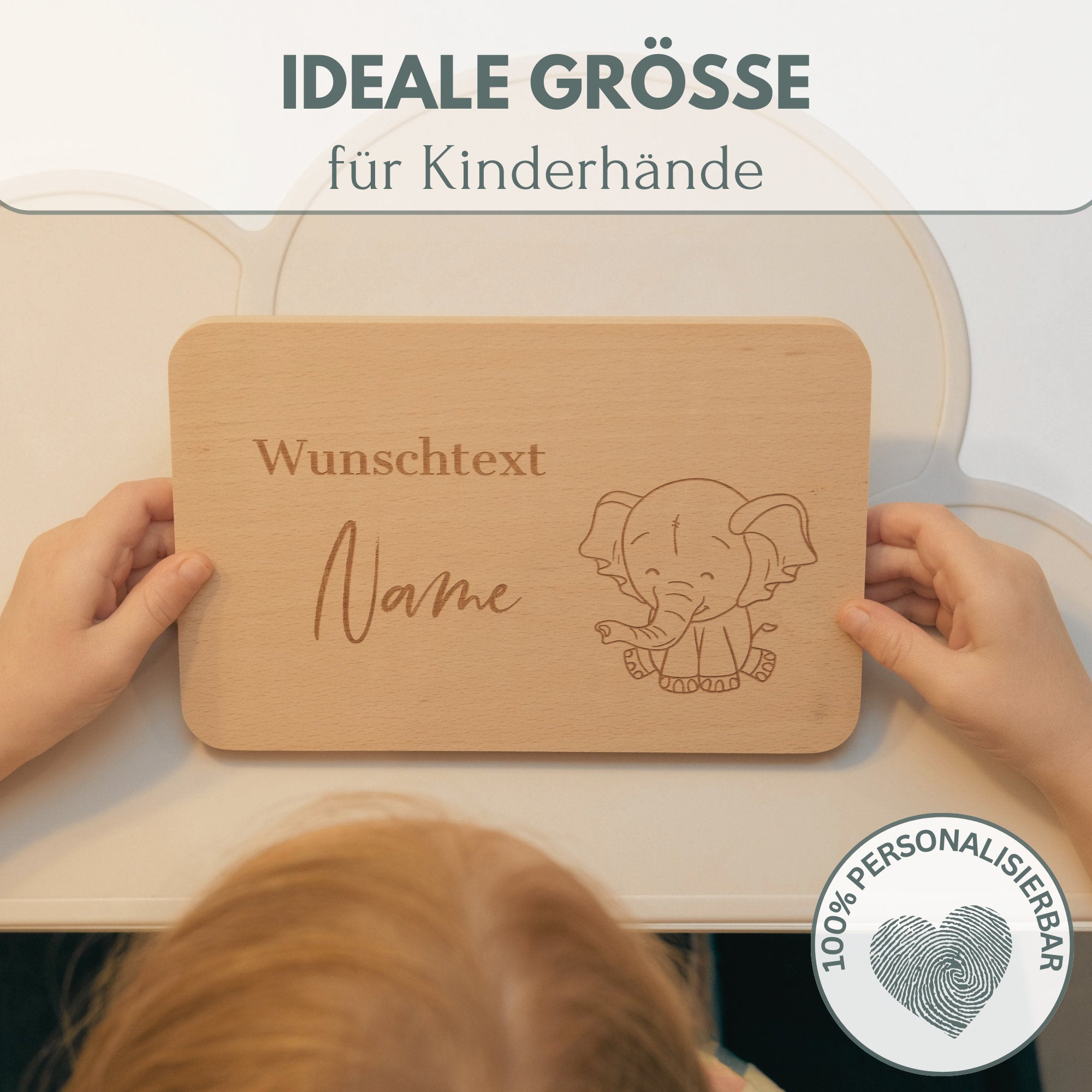 Frühstücksbrettchen Fee mit Namen - Individuelles Holzbrett für Kinder mit Gravur