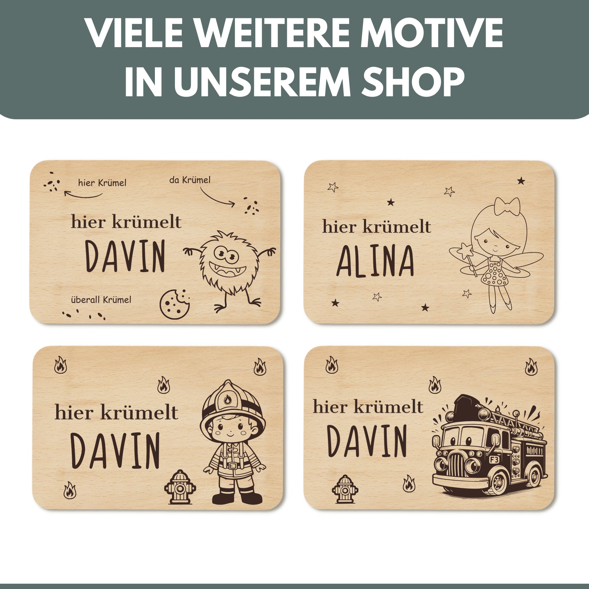 Personalisiertes Frühstücksbrettchen Ballerina - Individuelles Holzbrett für Kinder mit Namen