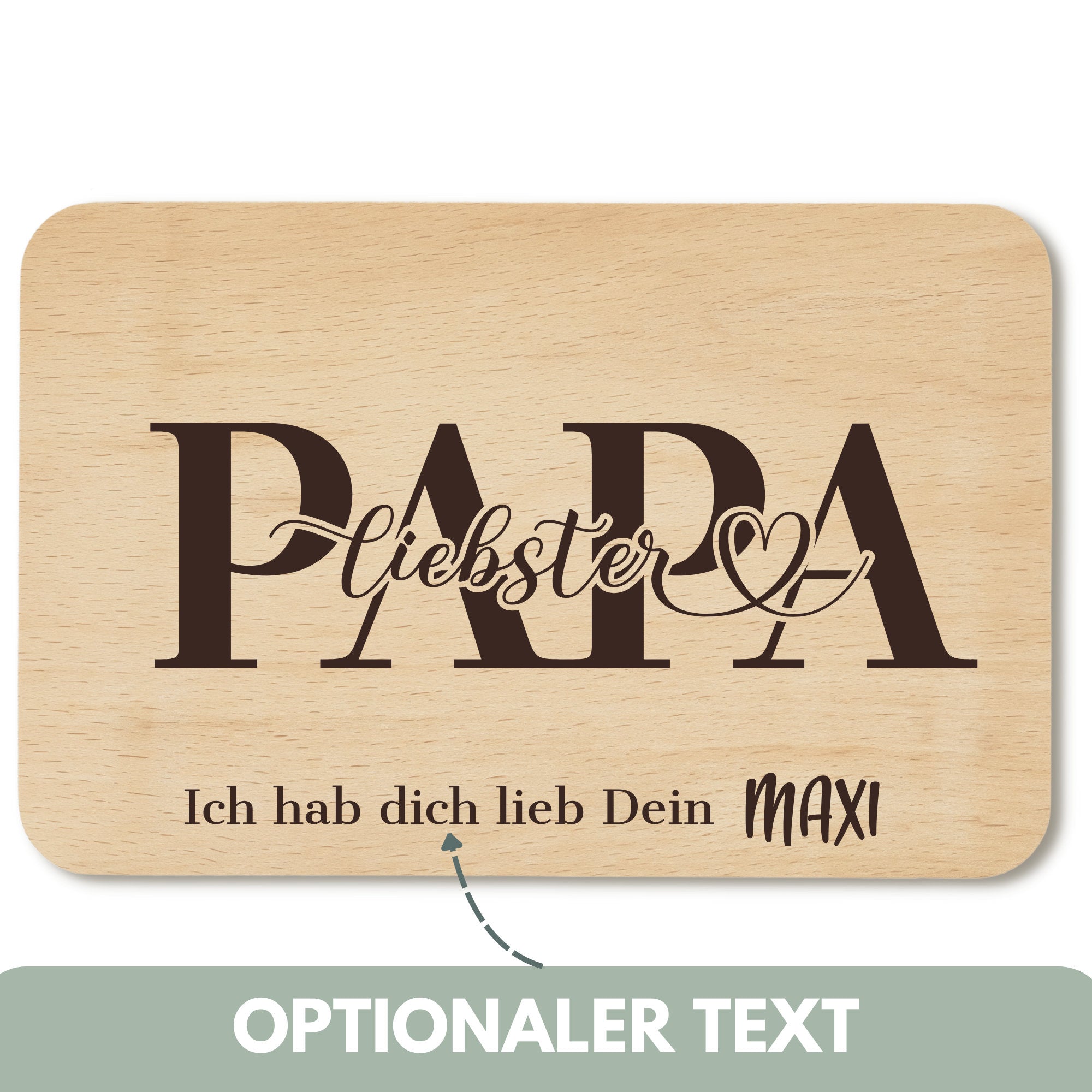 Frühstücksbrett personalisiert für Vatertag / Holzbrett, Vesperbrett für Papa, Freund, Mann, Vater, Partner